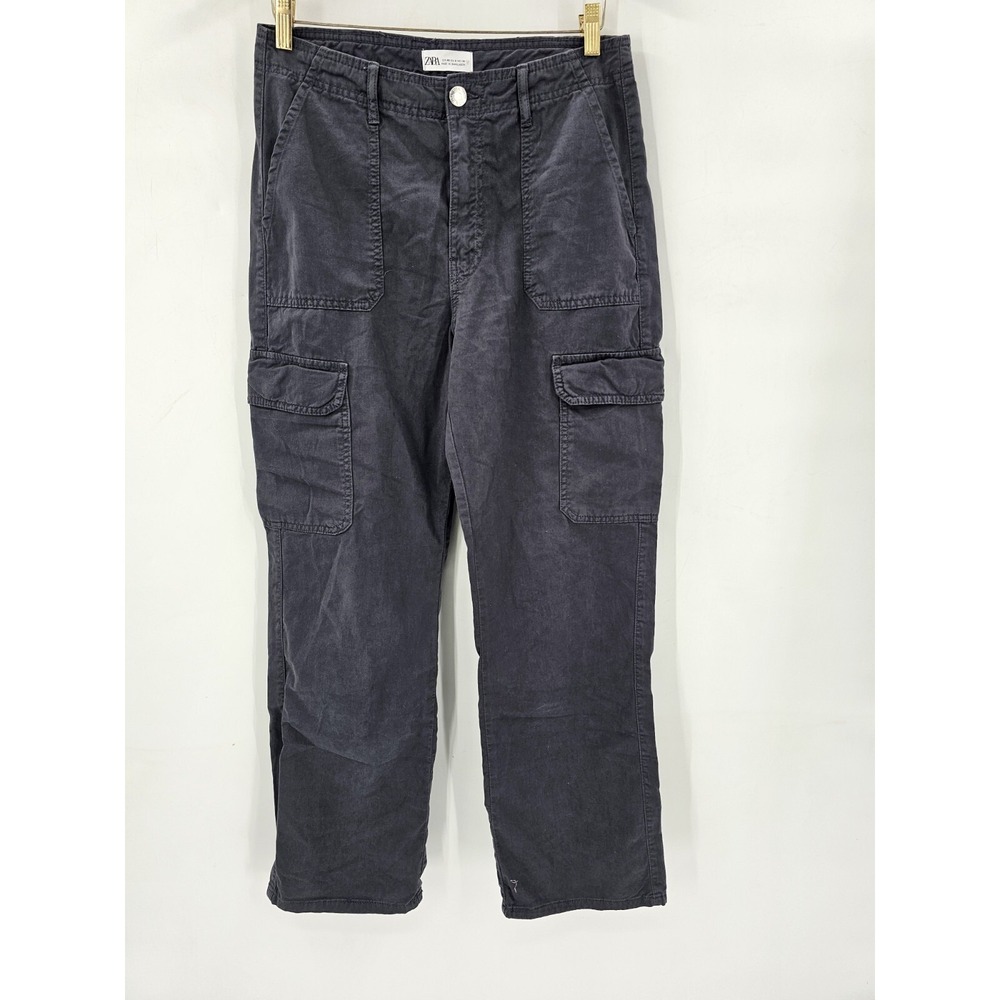 ZARA Cargo Sweatpants Womens Size 8 Gray Straight Leg